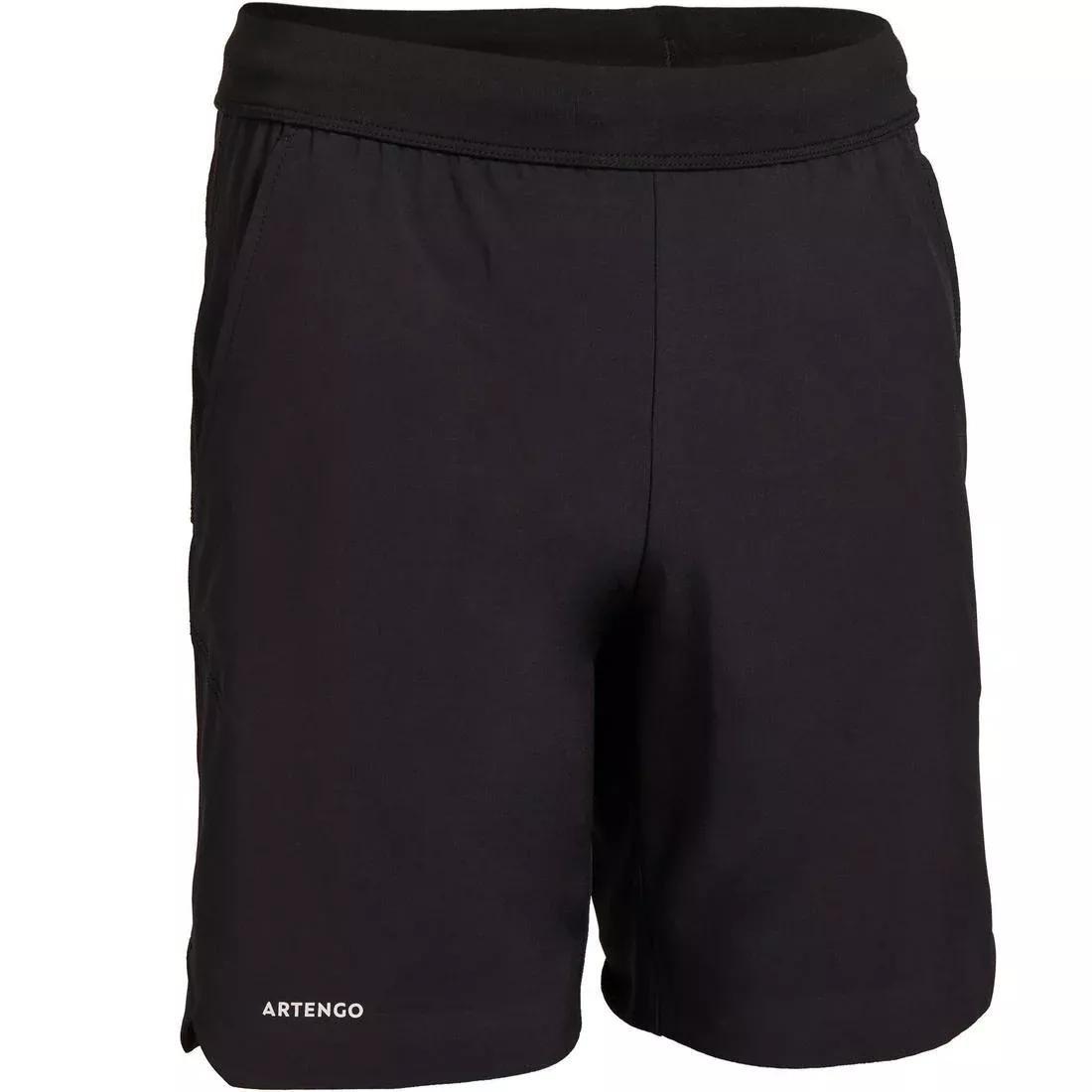 Boys' Tennis Shorts TSH500, Black, No Color, medium
