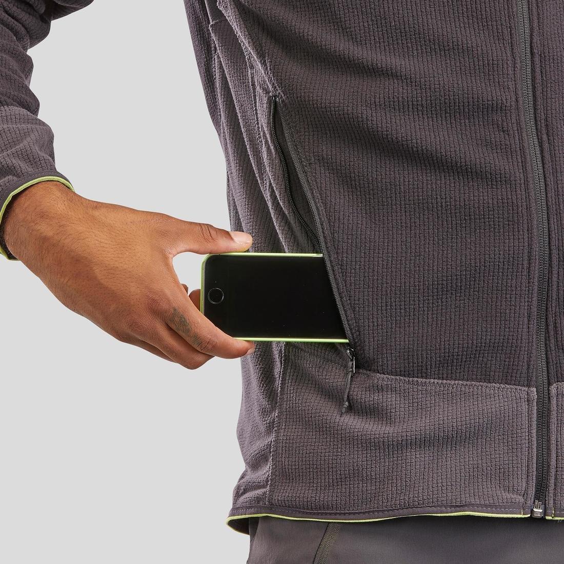 Men's Hiking Light Fleece Jacket Mh520, Black, No Color, medium