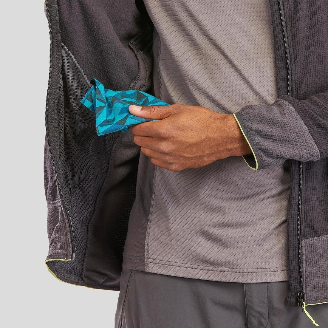 Men's Hiking Light Fleece Jacket Mh520, Black, , large image number 4