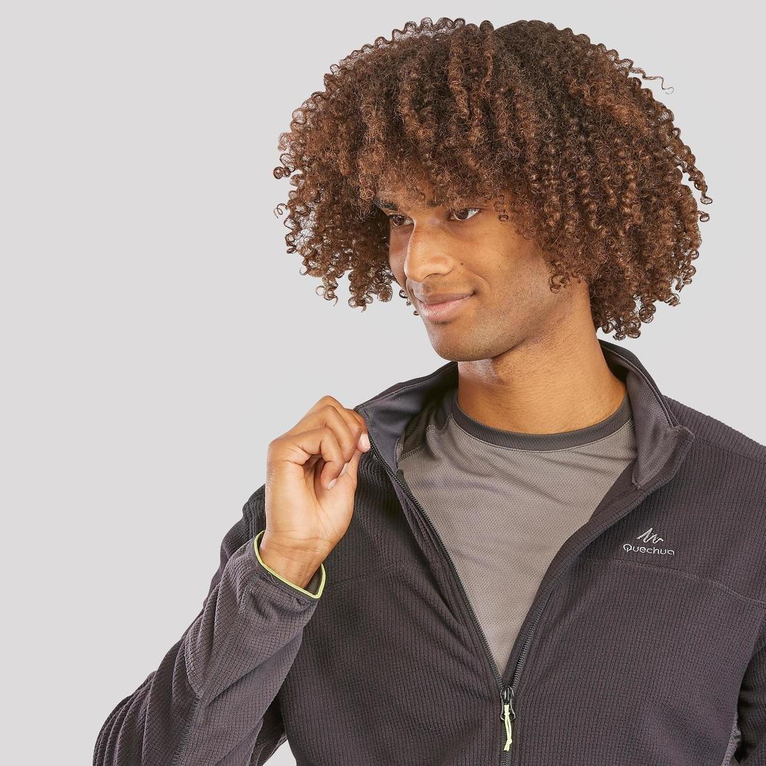 Men's Hiking Light Fleece Jacket Mh520, Black, , large image number 5