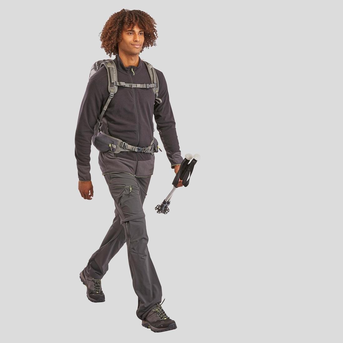 Men's Hiking Light Fleece Jacket Mh520, Black, No Color, medium