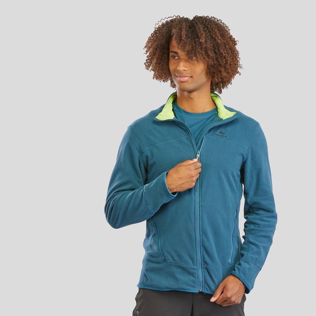 Men's Hiking Light Fleece Jacket Mh520, Black, No Color, medium