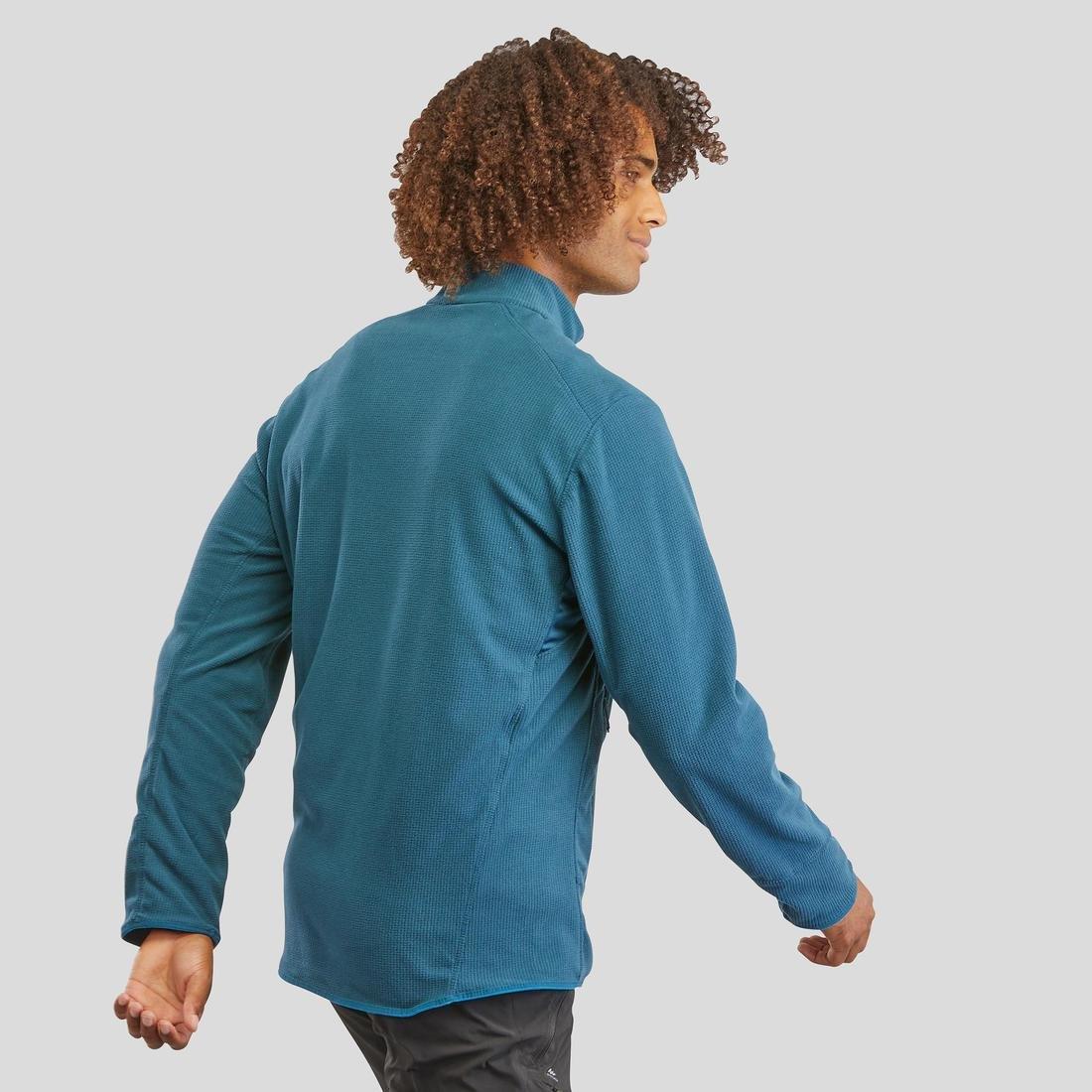 Men's Hiking Light Fleece Jacket Mh520, Black, , large image number 12
