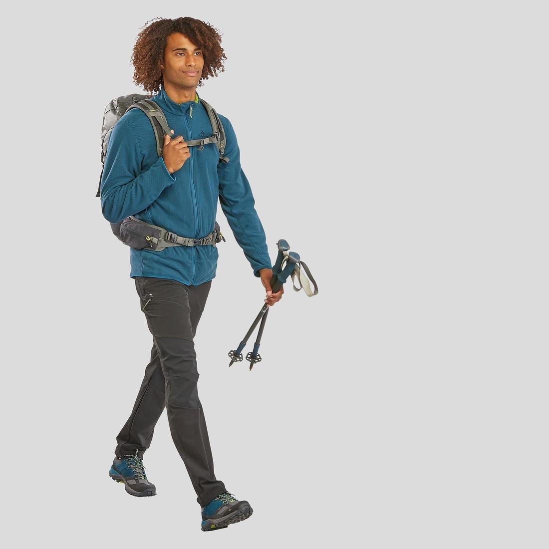 Men's Hiking Light Fleece Jacket Mh520, Black, , large image number 13