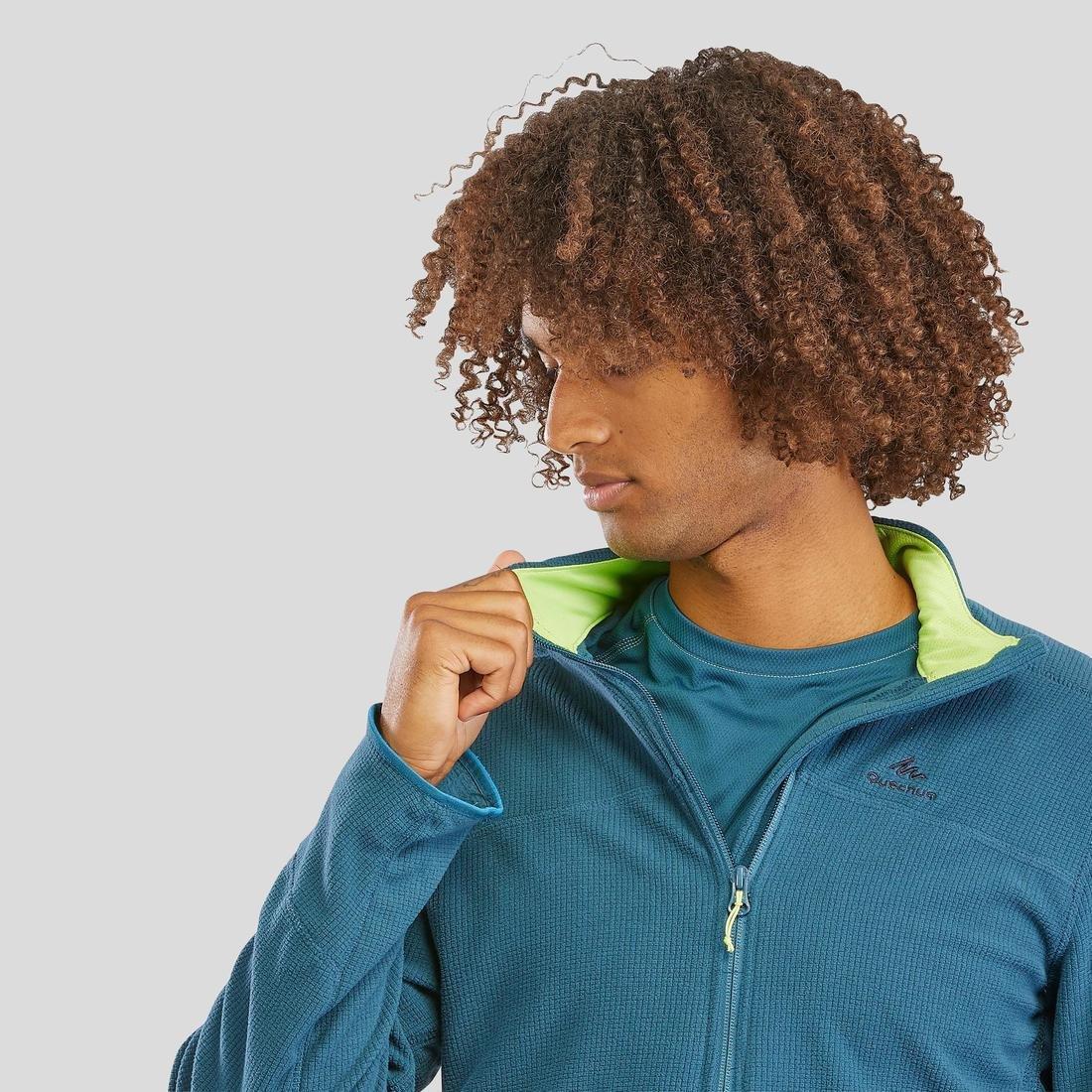 Men's Hiking Light Fleece Jacket Mh520, Black, No Color, medium