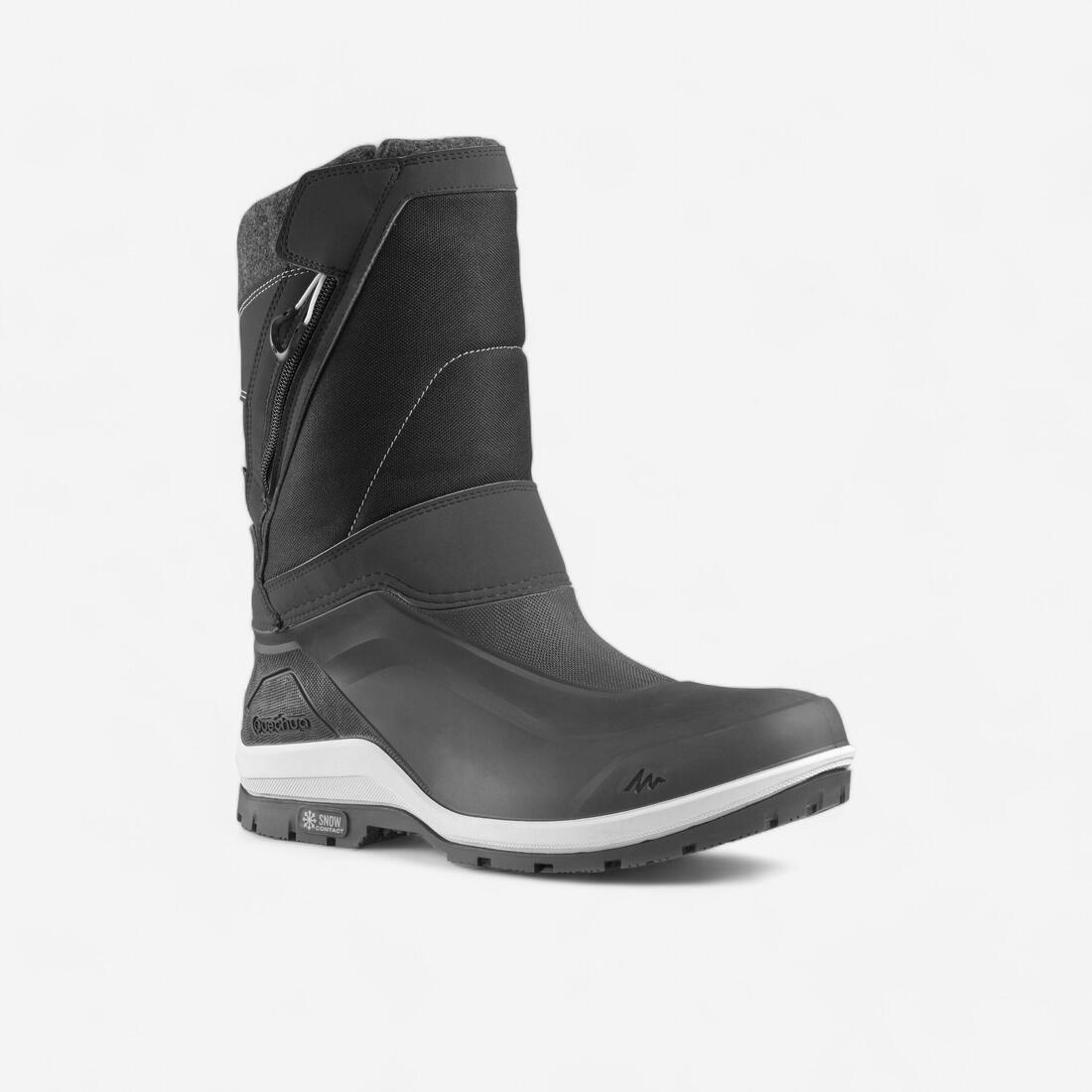 Mens Waterproof Snow Hiking Boots, Carbon Grey, , large image number 0