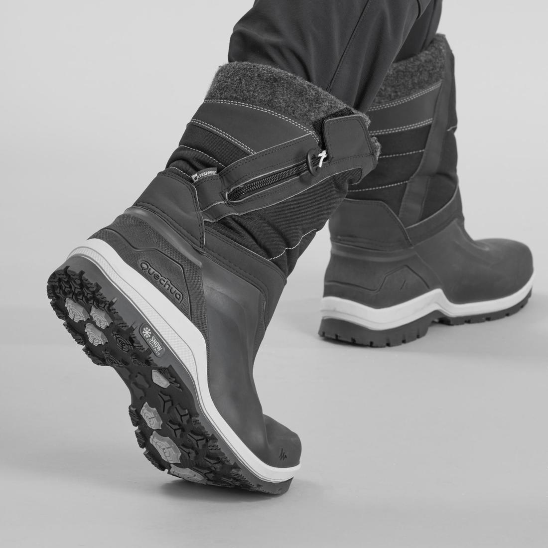 Mens Waterproof Snow Hiking Boots, Carbon Grey, , large image number 1