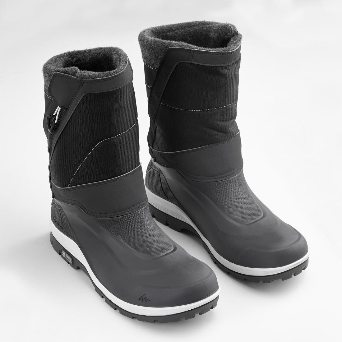 Mens Waterproof Snow Hiking Boots, Carbon Grey, , large image number 12
