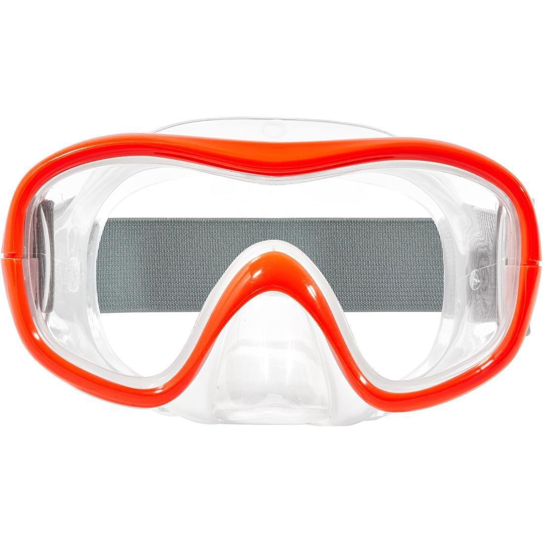 Adult or Kids' Snorkelling Mask SNK 500, Fluo Blood Orange, , large image number 1