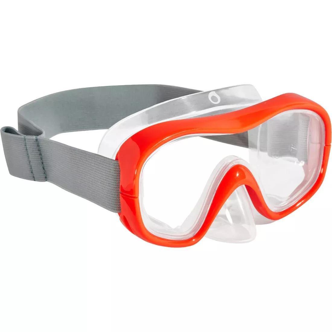 Adult or Kids' Snorkelling Mask SNK 500, Fluo Blood Orange, , large image number 10