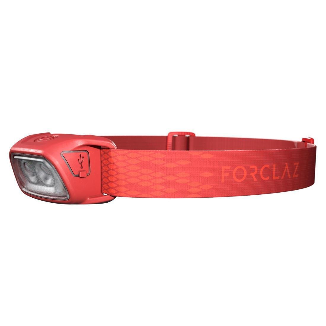FORCLAZ - Rechargeable Trekking Head Torch - Trek 100 Usb, Garnet Red