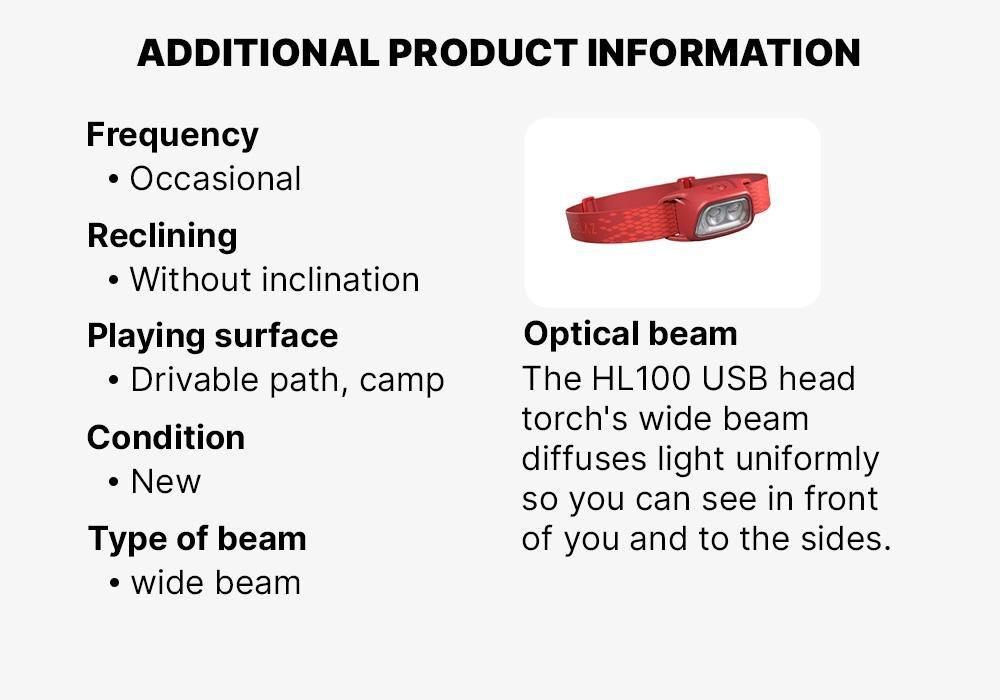 Rechargeable Trekking Head Torch - Trek 100 Usb, Garnet Red, No Color, large image number 16