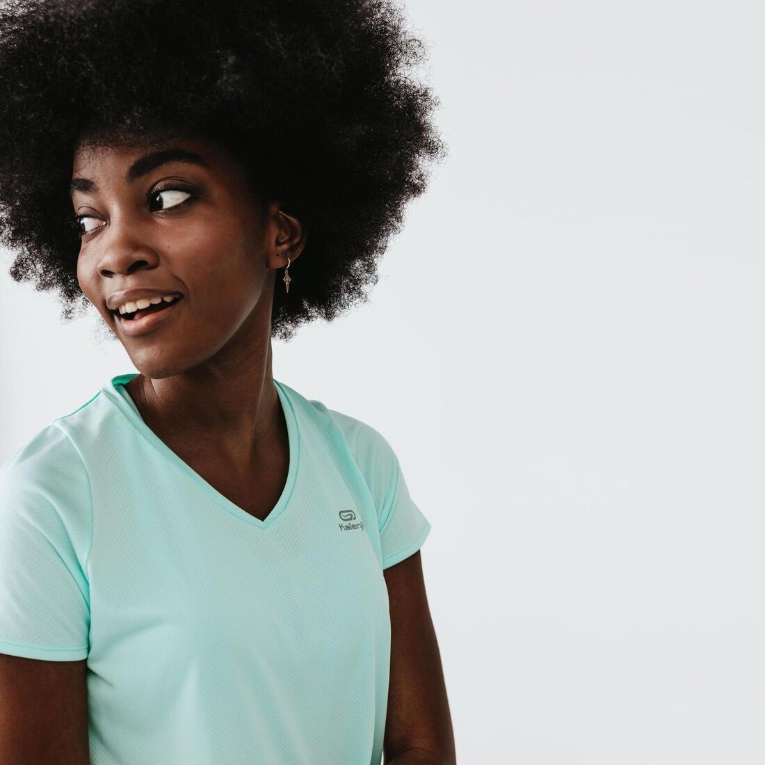 WomenRunning Breathable Short-Sleeved T-Shirt Dry, Pale Mint, No Color, large image number 2