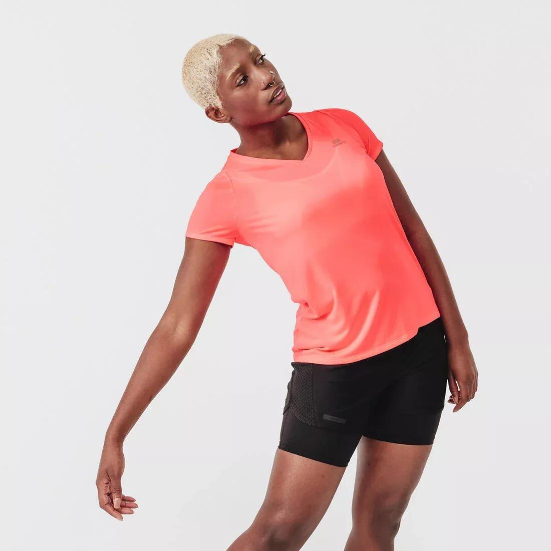Women's Running Breathable Short-Sleeved T-Shirt Dry, Black, , large image number 7