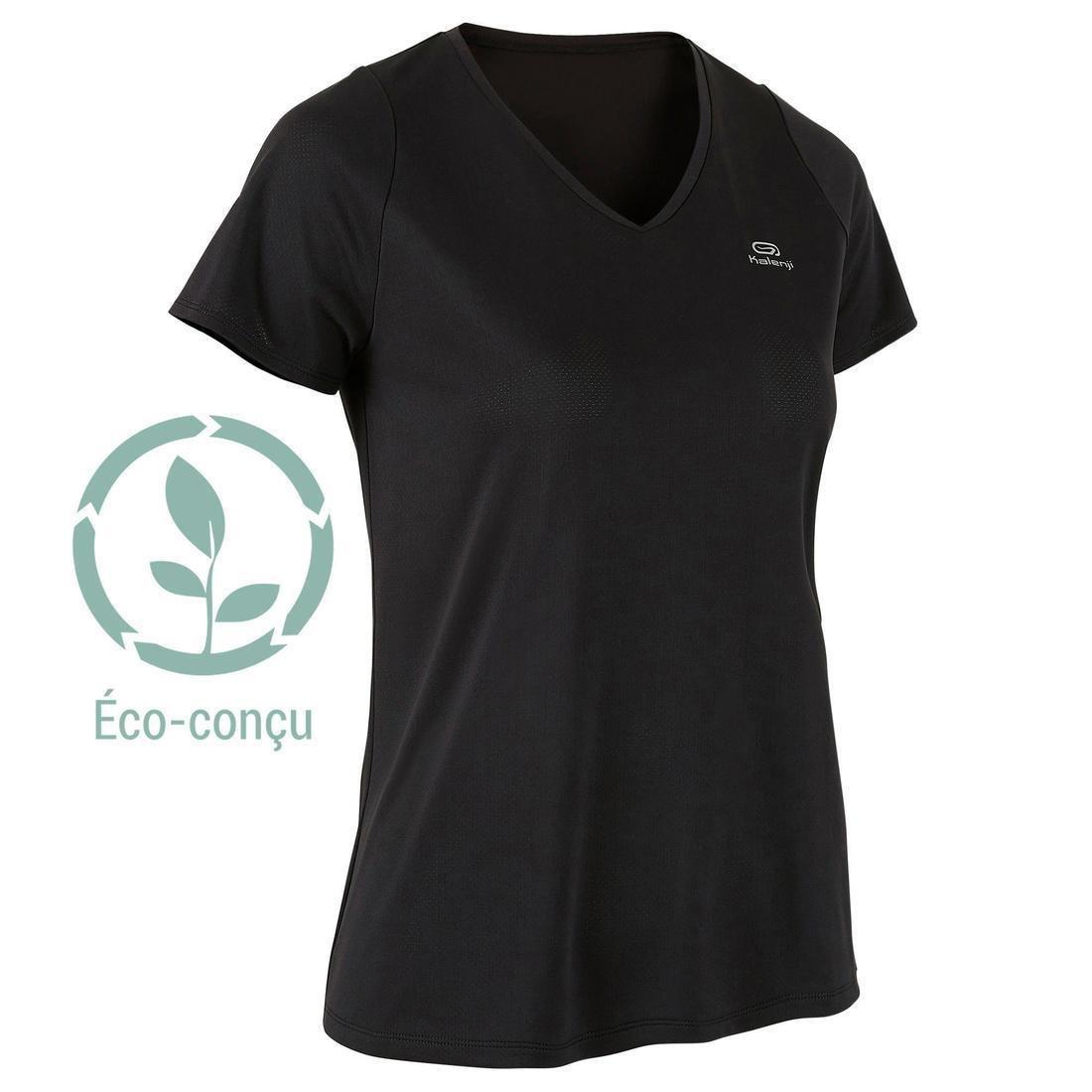 KALENJI - Women's Running Breathable Short-Sleeved T-Shirt Dry, Black