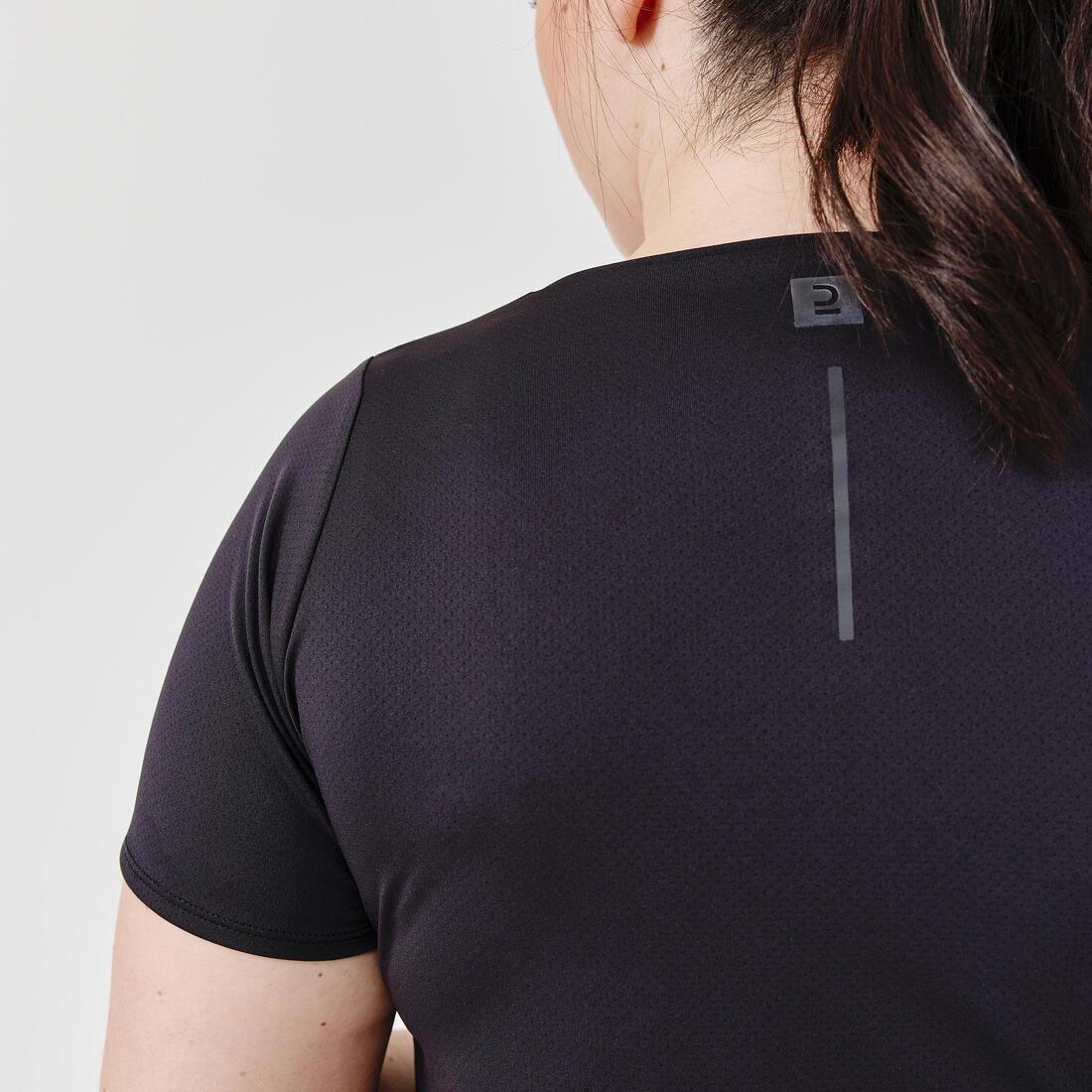 Women's Running Breathable Short-Sleeved T-Shirt Dry, Black, , large image number 11