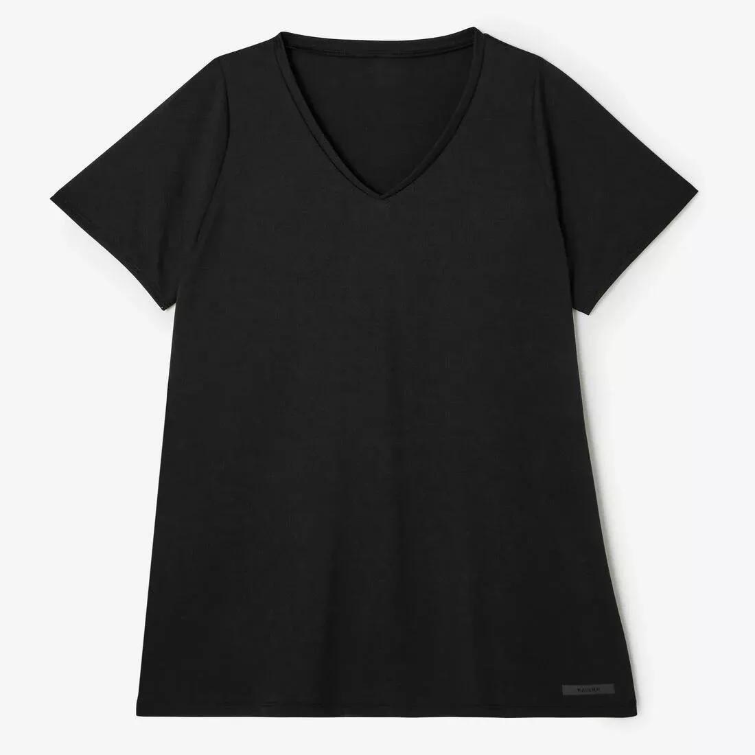Women's Running Breathable Short-Sleeved T-Shirt Dry, Black, , large image number 13