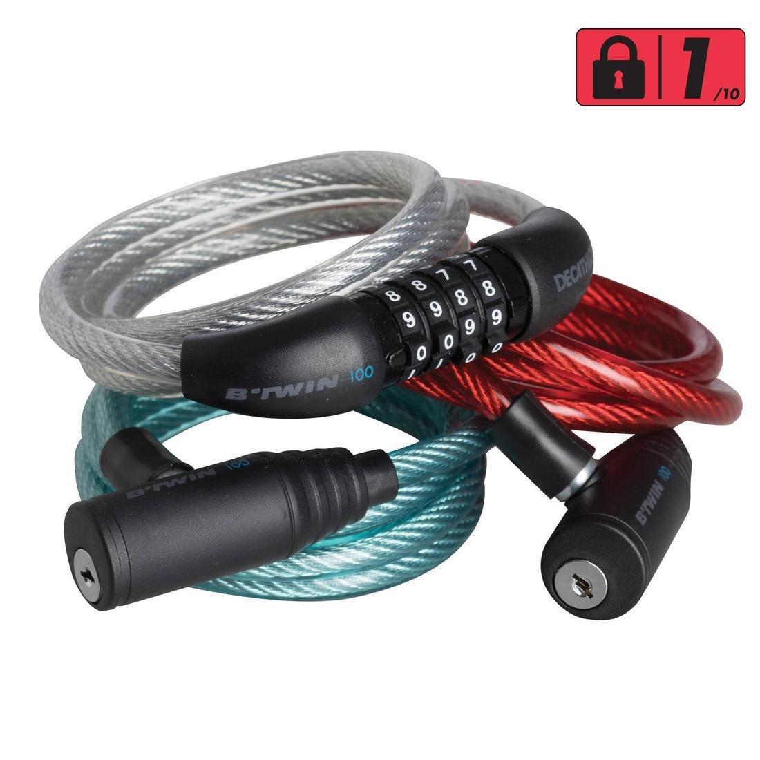 100 Accessory Bike Lock Tri Pack, Grey, No Color, large image number 1