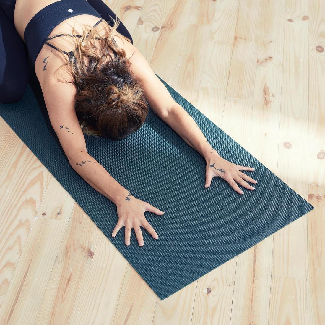 Essential Soft Yoga Mat, Dusty Green, No Color, large image number 2