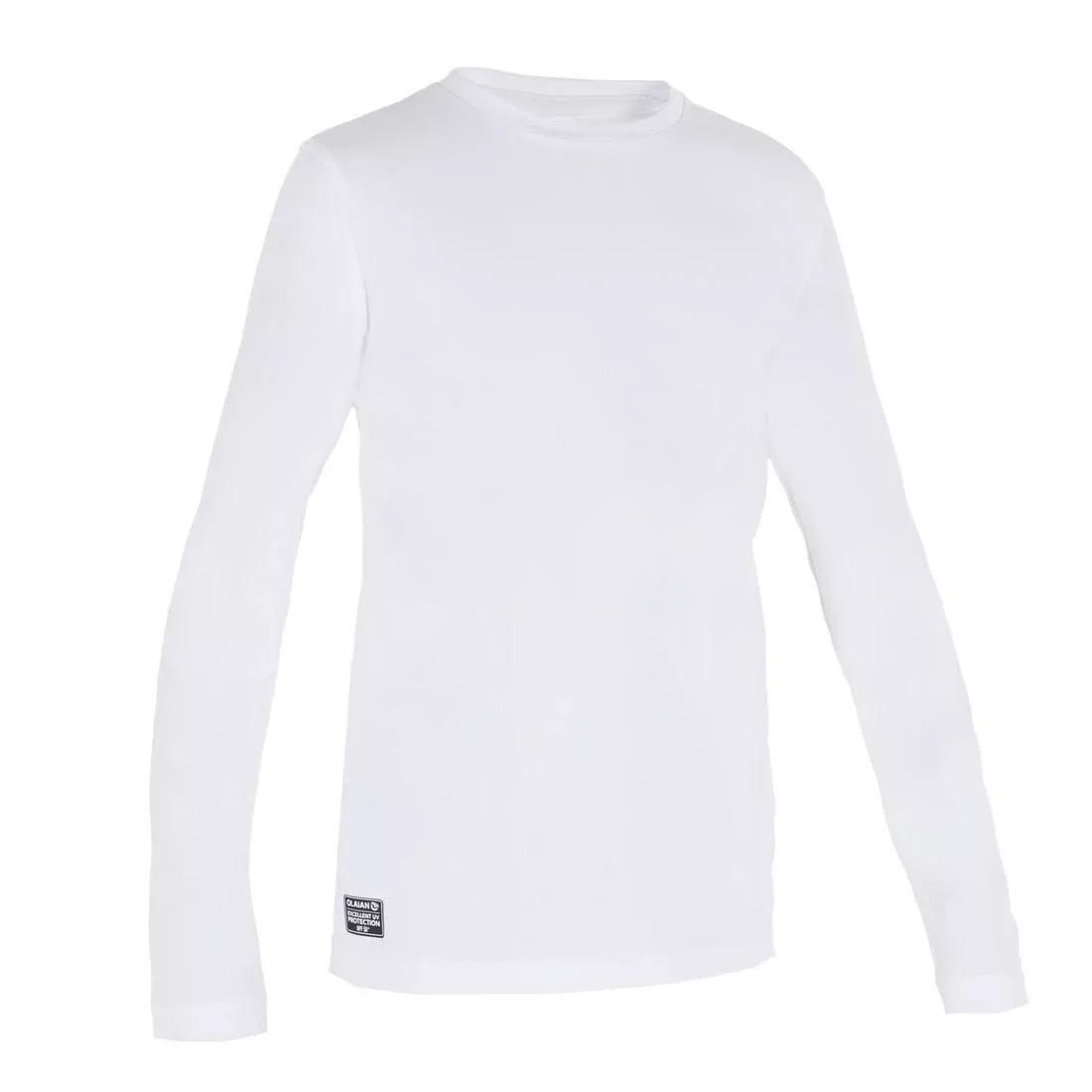 Kids Long Sleeve Uv Protection Surfing Water T-Shirt, Snow White, No Color, medium
