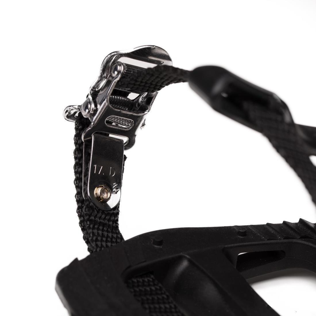 Resin Road Biking Pedals With Toe Clips - 100, Black, No Color, large image number 2