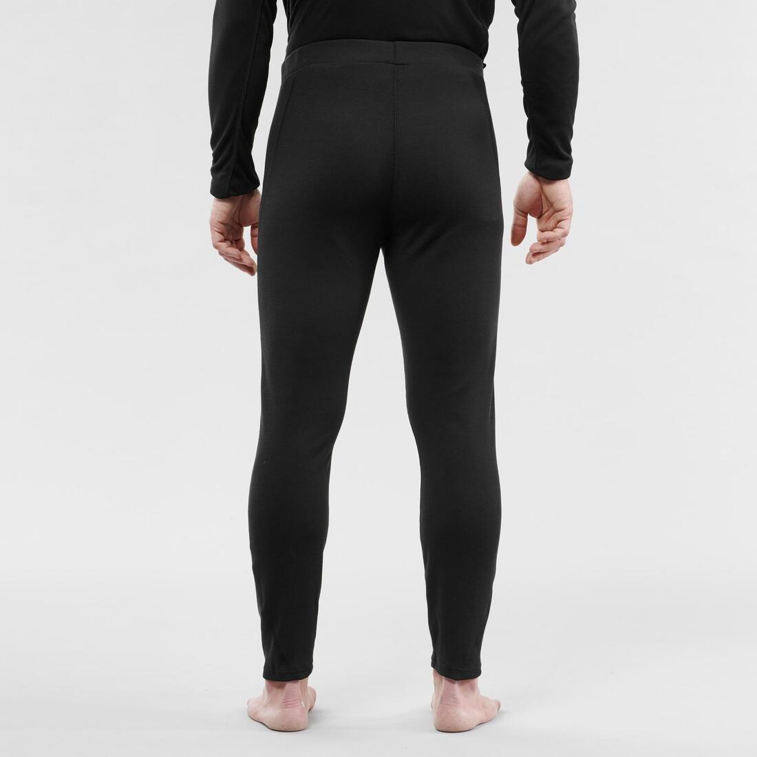 WEDZE - Mens Base Layer Ski Bottoms 100, Black