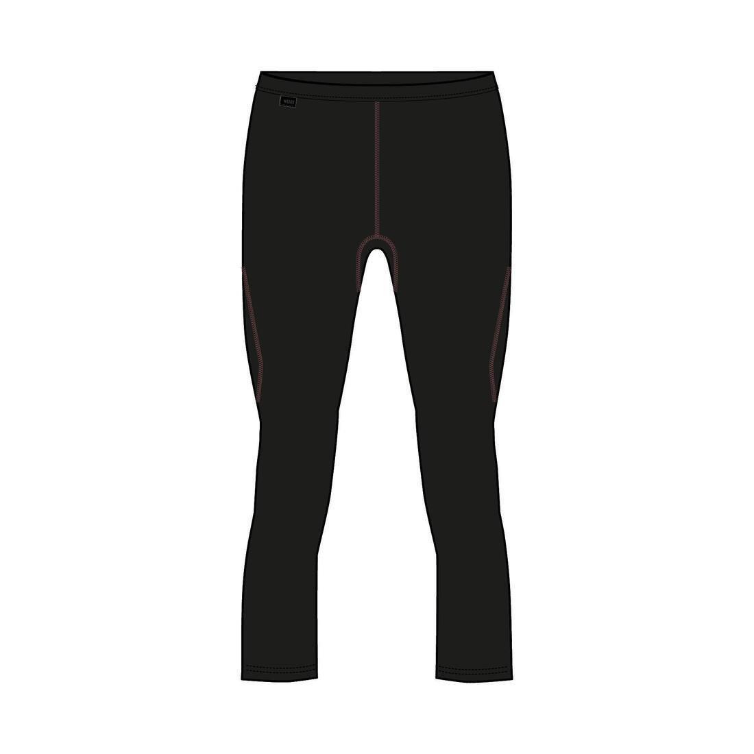 Mens Base Layer Ski Bottoms 100, Black, No Color, medium