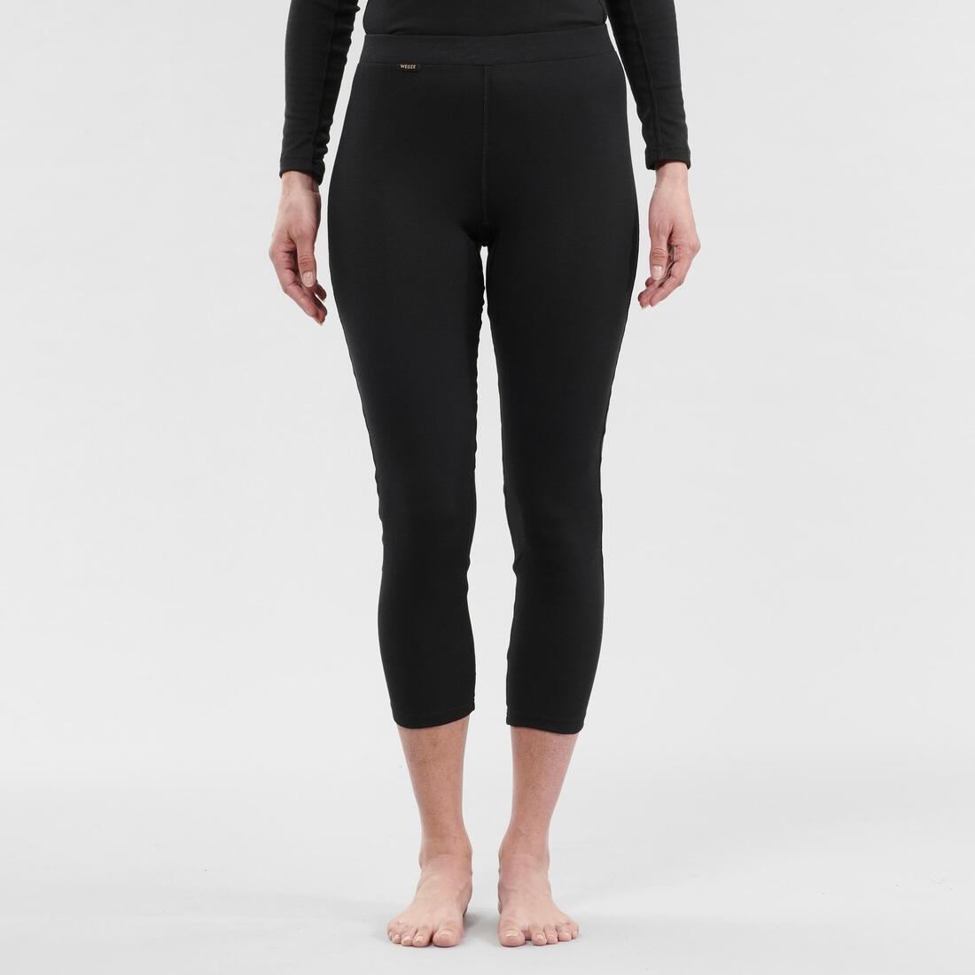 Women Ski Base Layer Bottom - Bl 100, Black, No Color, medium