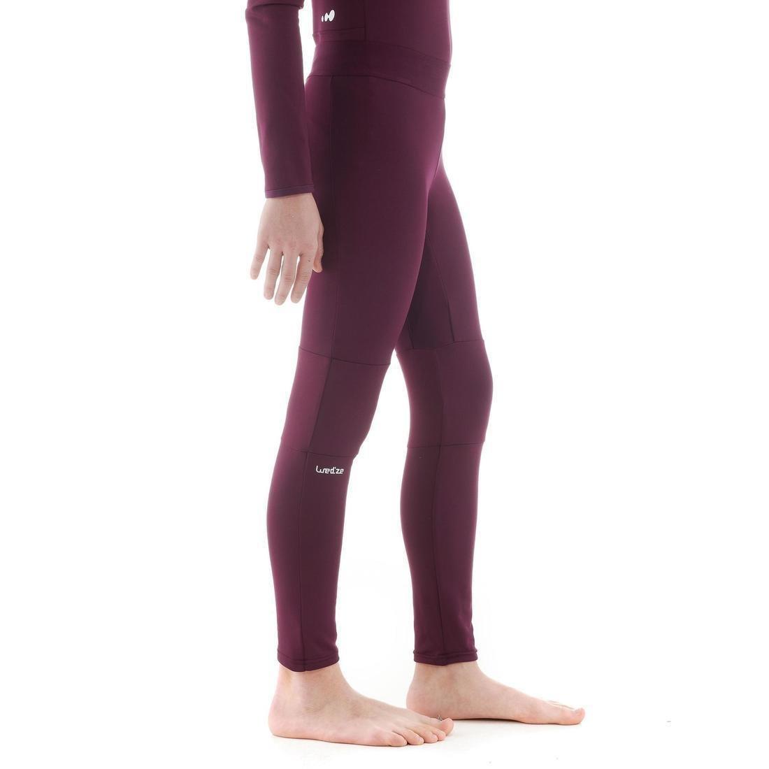 Kids' Ski Base Layer Bottoms, Plum, Damson, , large image number 4