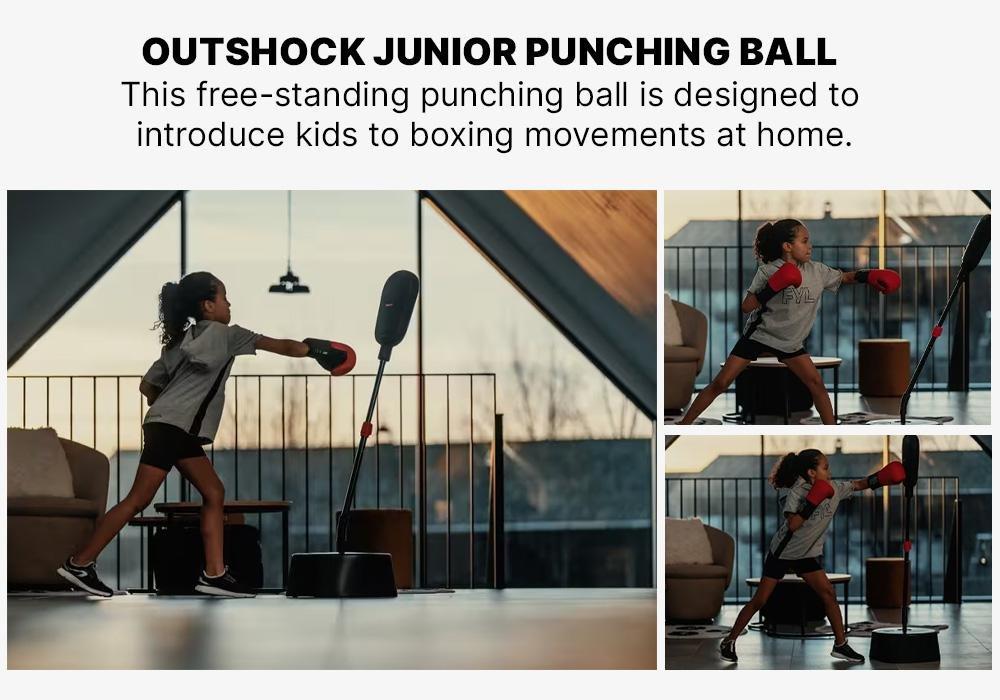 Junior Punching Ball Boxing Gloves Set, Black, No Color, large image number 6