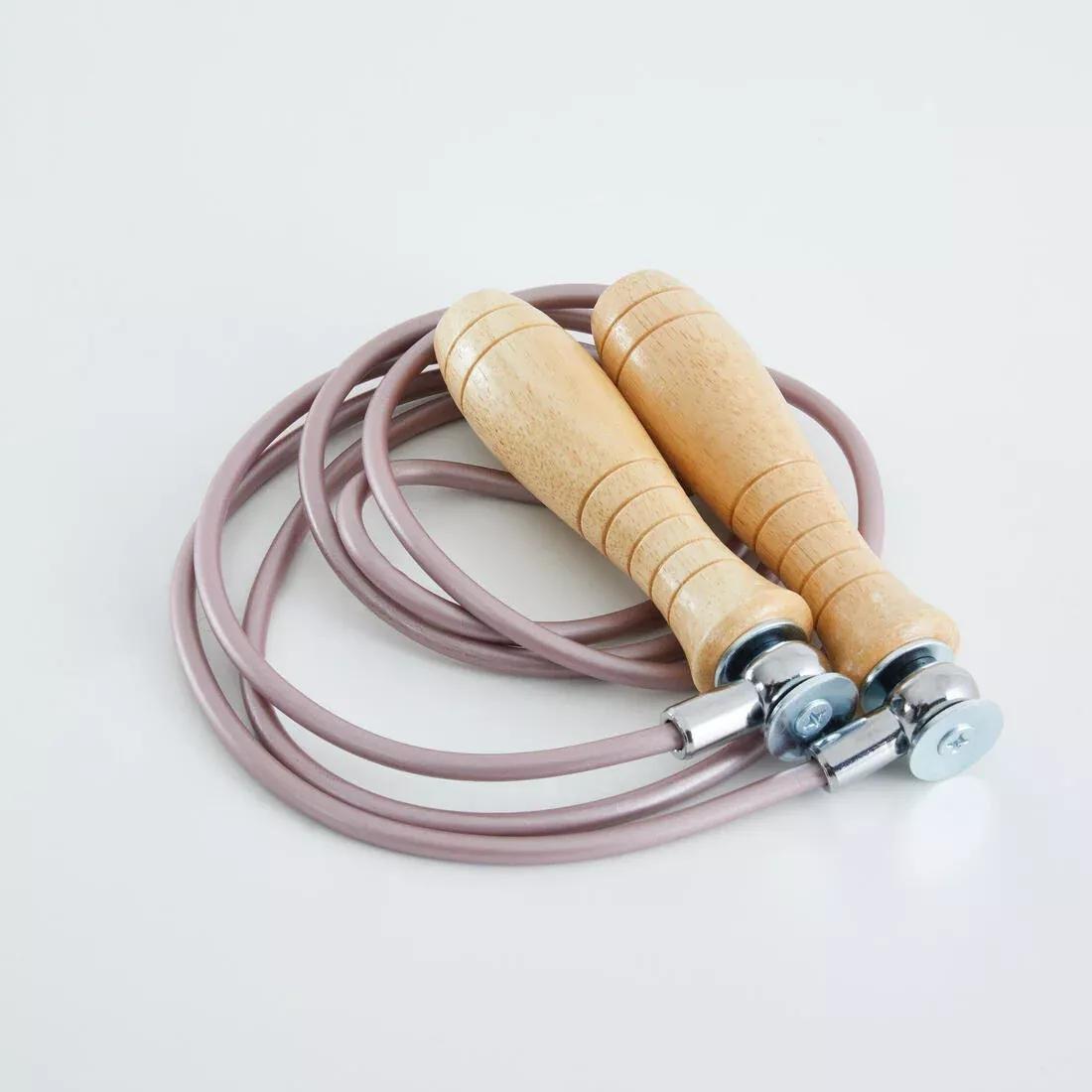 OUTSHOCK - Wooden Boxing Skipping Rope With Removable Weights, Cream