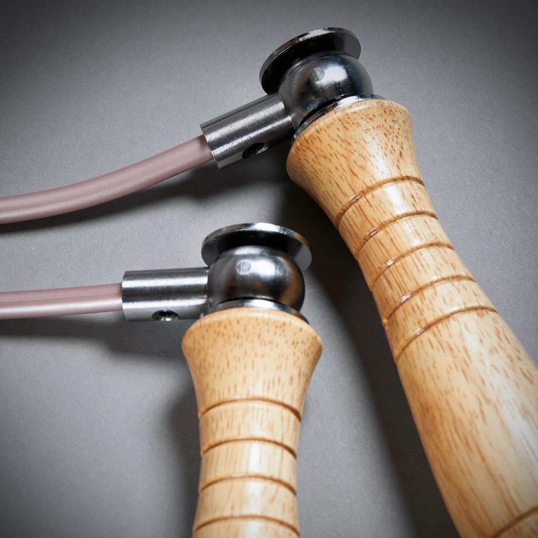 Wooden Boxing Skipping Rope With Removable Weights, Cream, No Color, large image number 9