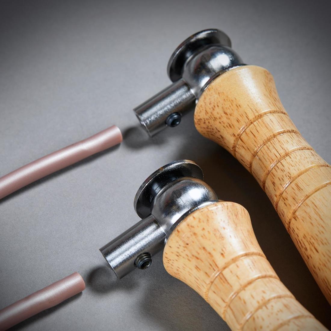 Wooden Boxing Skipping Rope With Removable Weights, Cream, No Color, large image number 12