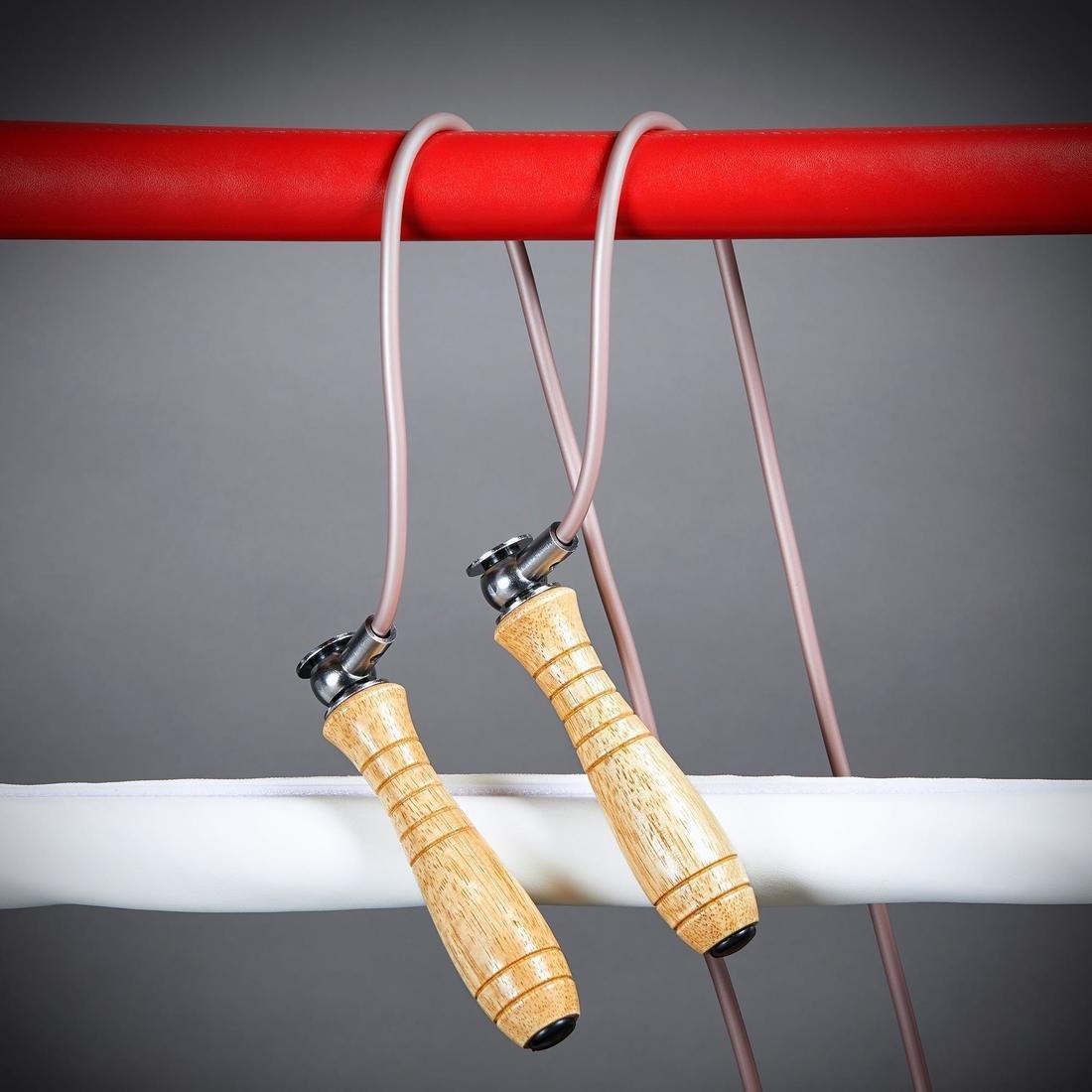 OUTSHOCK - Wooden Boxing Skipping Rope With Removable Weights, Cream