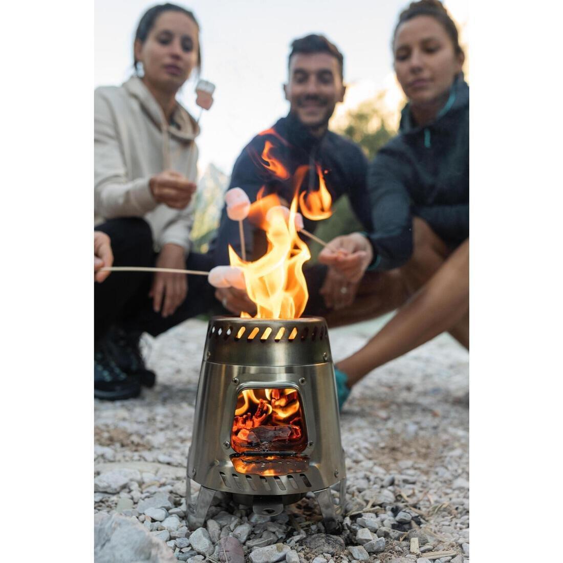 QUECHUA - Wood-Burning Camping Stove Grey