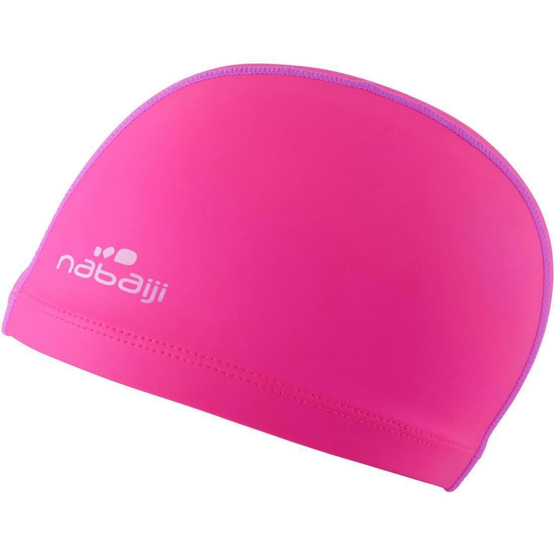Silicone Mesh Swim Cap, Magenta, No Color, large image number 4