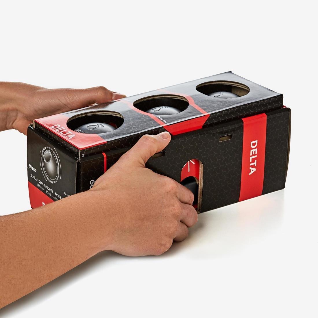 Steel 3 Semi-Soft Competition Petanque Boules, No Color, large image number 6