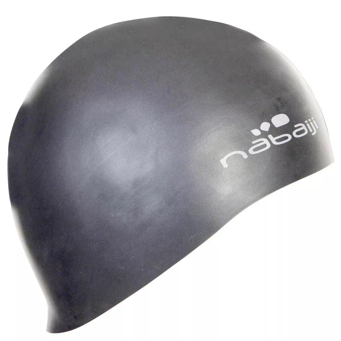 Blue Thin Silicone Swim Cap, Grey, No Color, large image number 0