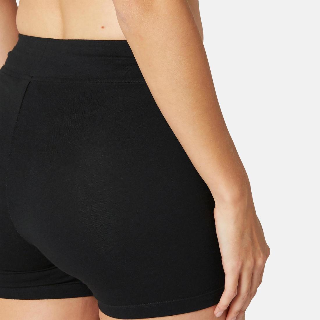 DOMYOS - Cotton Fitness Shorts Fit+, Black