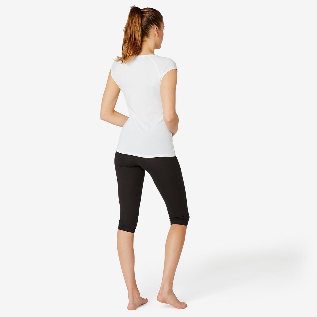 Cotton Fitness Cropped Bottoms - Fit+, Black, No Color, large image number 3