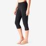 DOMYOS - Cotton Fitness Cropped Bottoms Fit+, Black