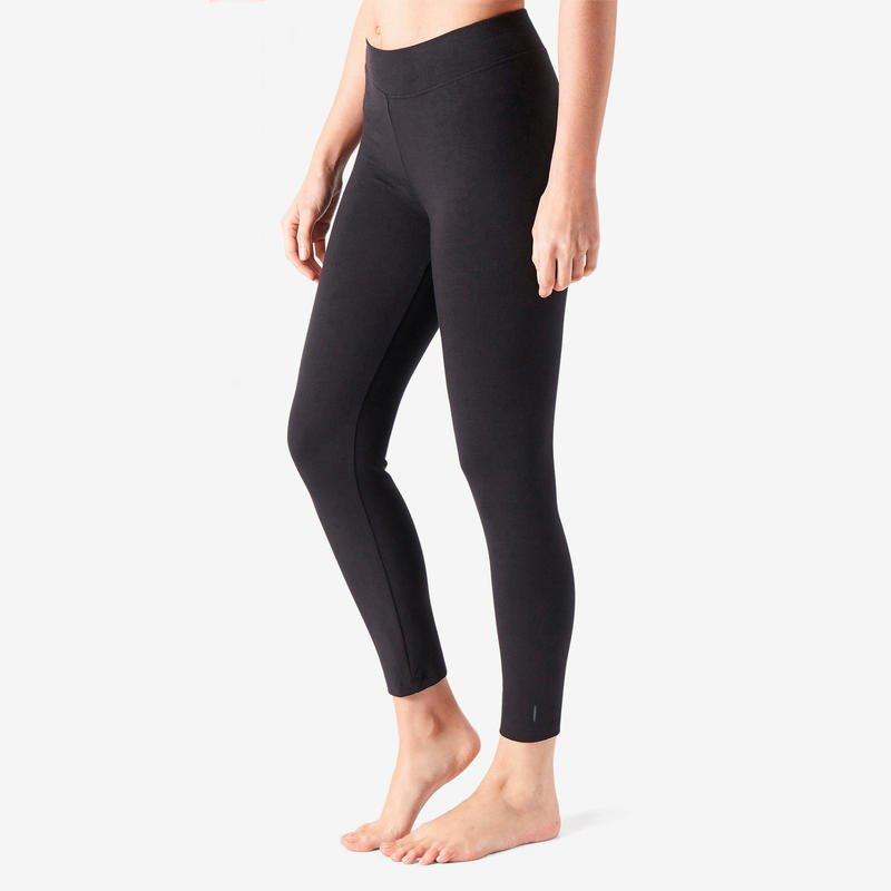 Cotton Fitness Leggings Fit+, Black, No Color, medium