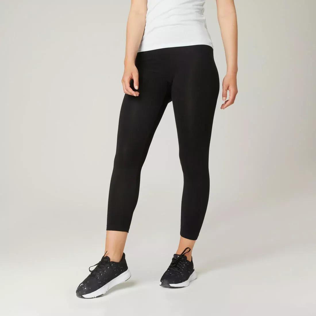 Cotton Fitness Leggings Fit+, Black, No Color, medium