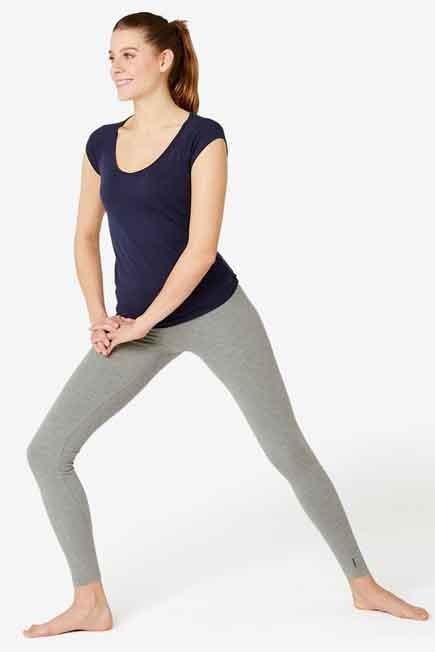 DOMYOS - Fitness  Cotton Leggings Fit, Grey