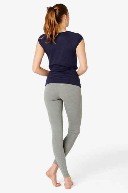 DOMYOS - Fitness  Cotton Leggings Fit, Grey