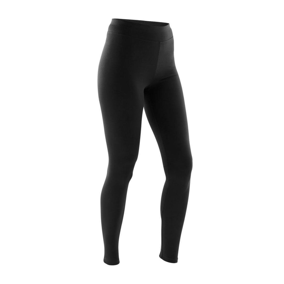 DOMYOS - FIT 500 Women's Slim-Fit Gym Stretching Leggings - / AOP, Black