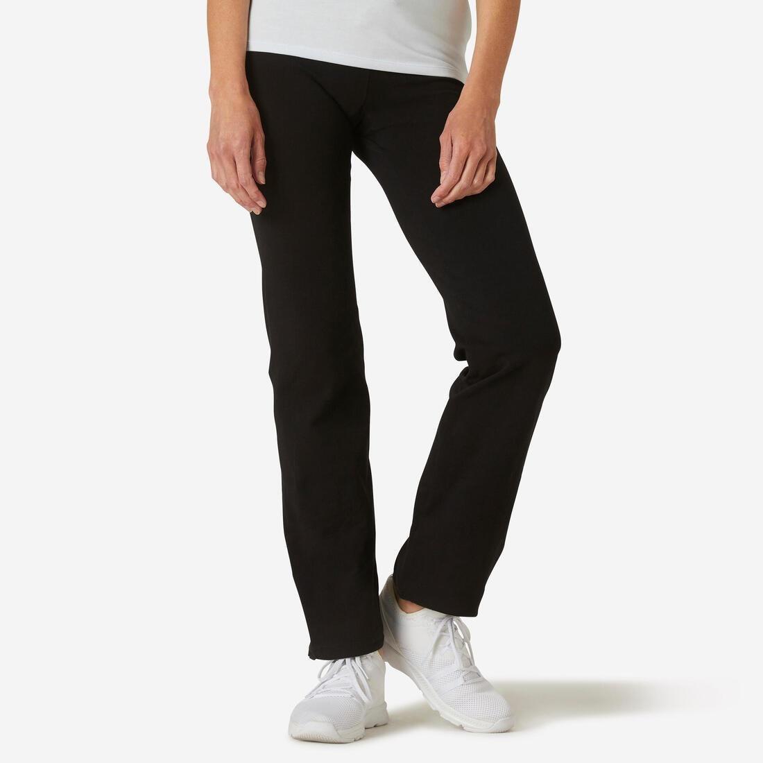 Straight-Cut Cotton Fitness Leggings Fit+, Grey, , large image number 6