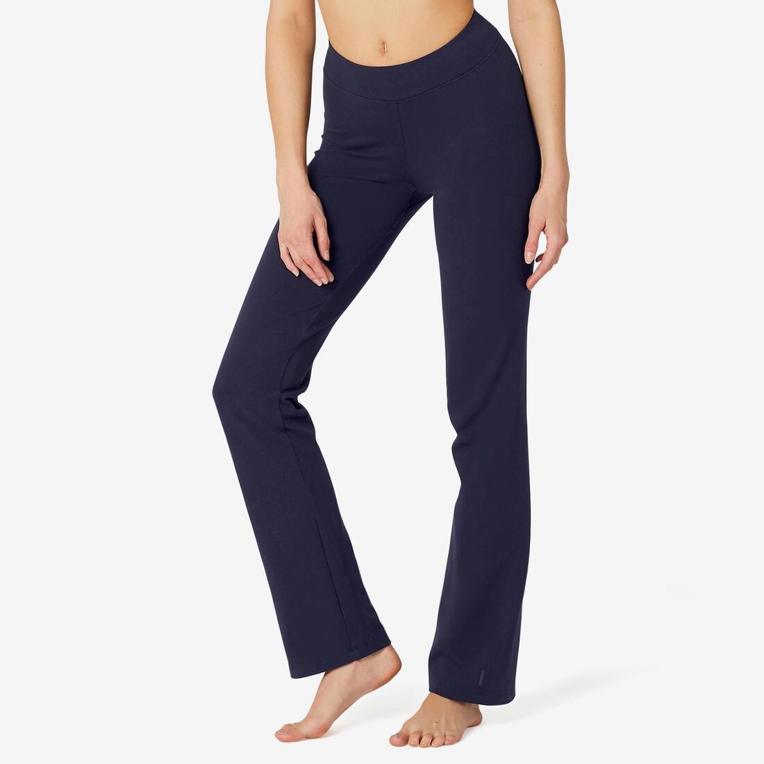 Straight-Cut Cotton Fitness Leggings Fit+, Grey, No Color, medium