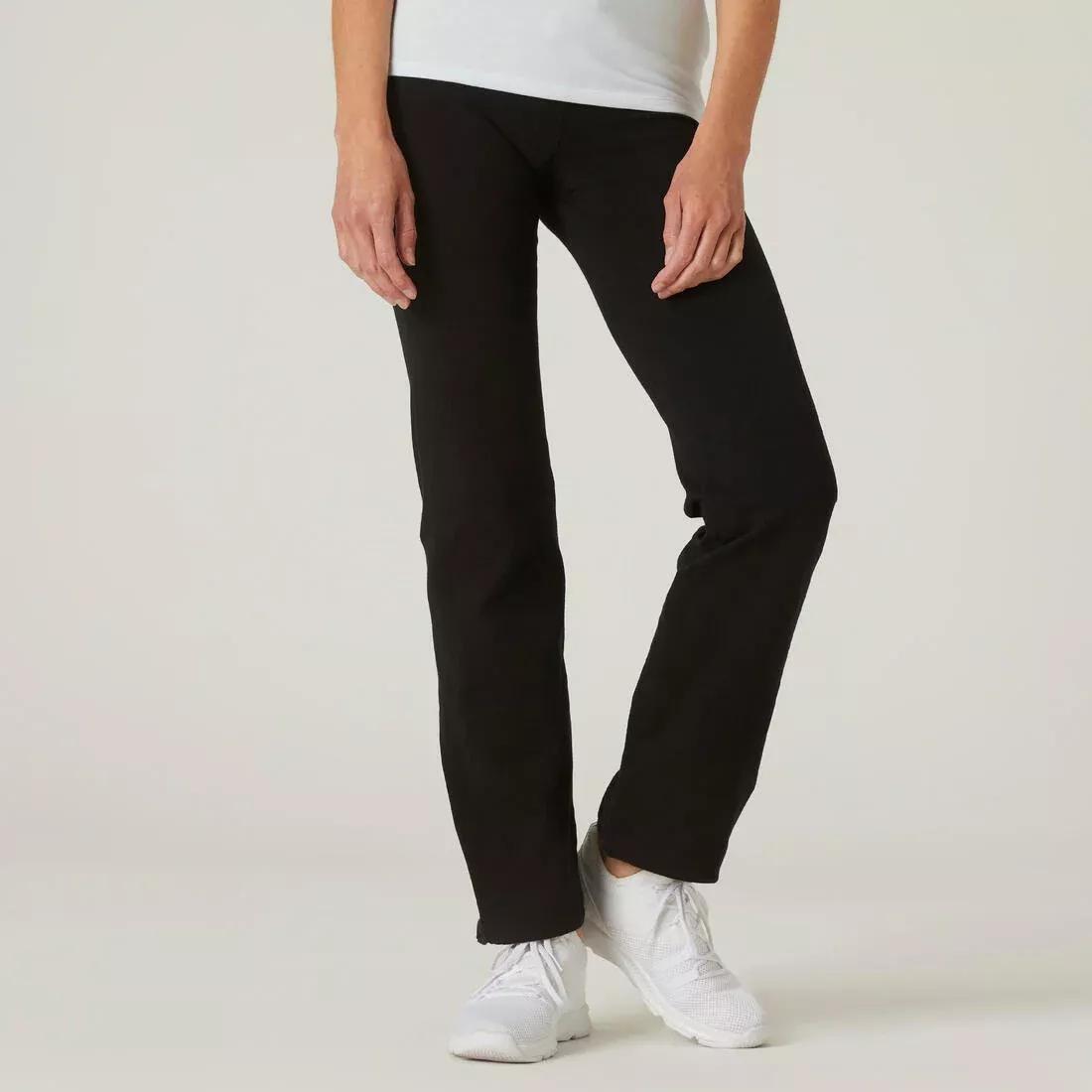 Straight-CutCottonFitness Leggings Fit, Black, , large image number 0