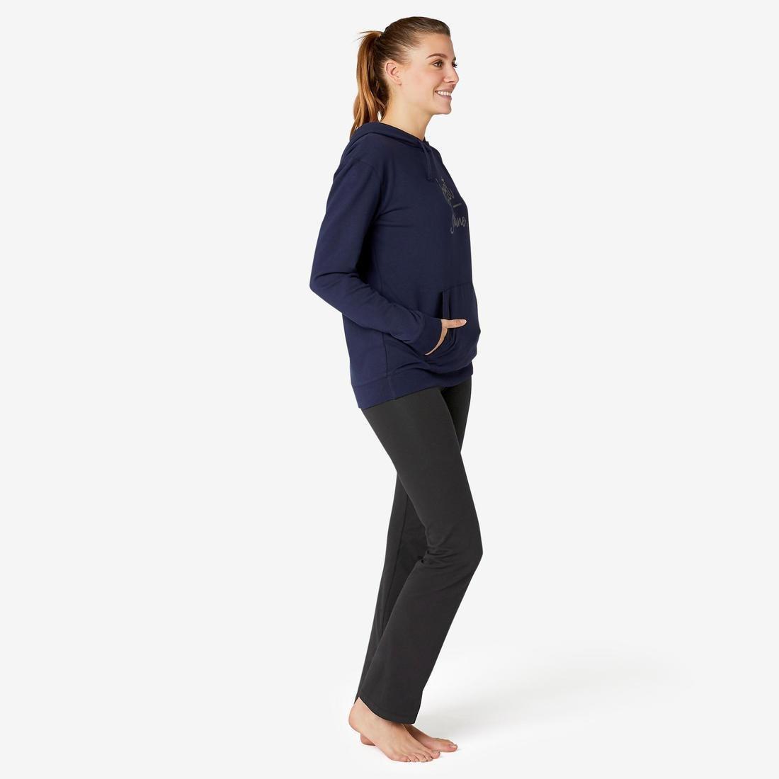 Straight-CutCottonFitness Leggings Fit, Black, , large image number 2